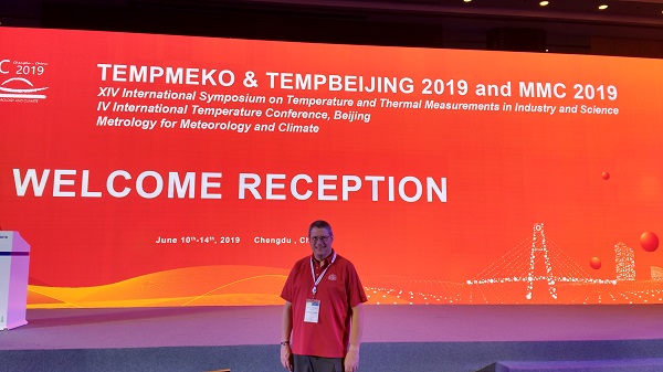 Fluke Calibration Frank Liebmann Posing at the Welcome Reception of Tempmeko 2019